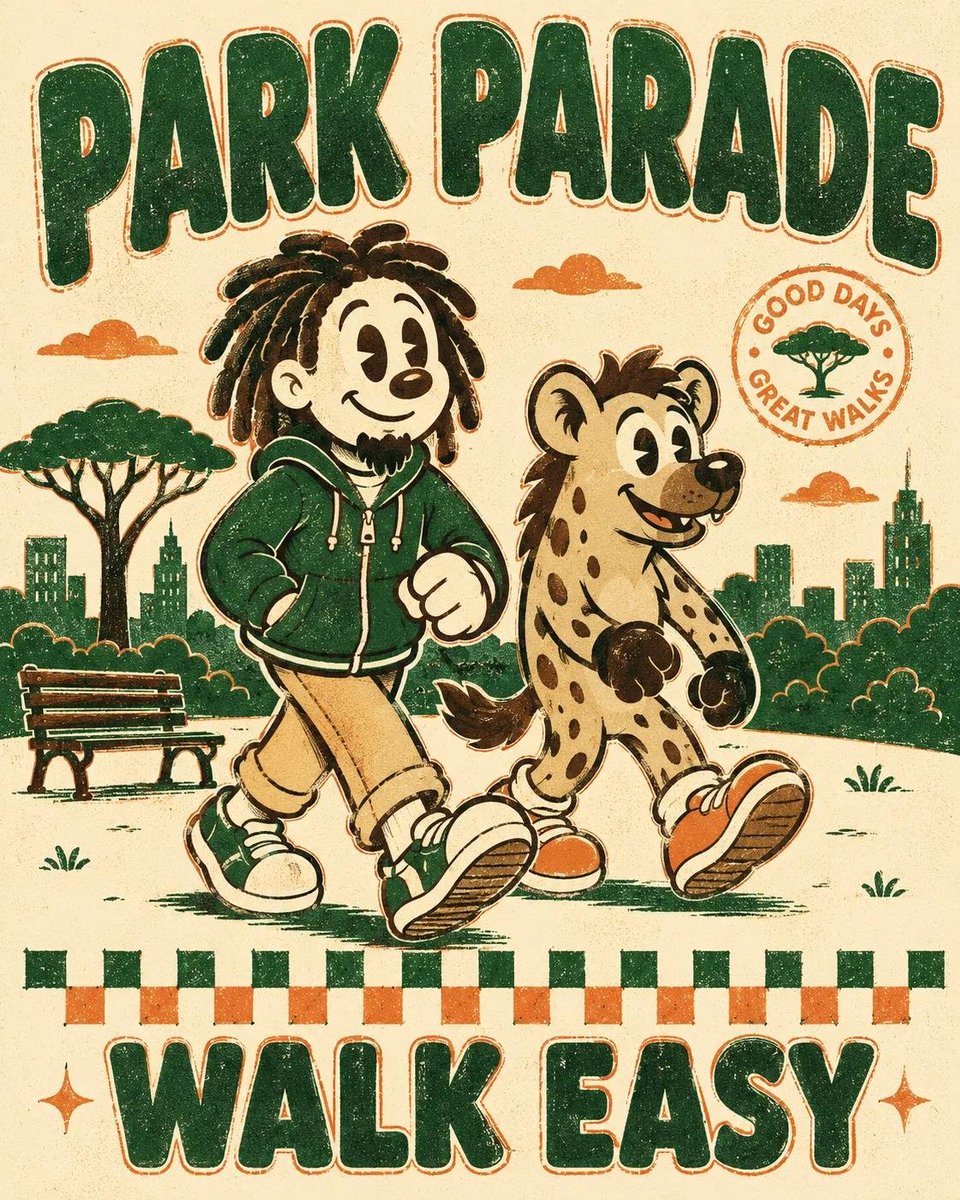 Vintage mascot poster in a vertical 4:5 layout on a cream paper background using only {argument name="color p… - AI提示词参考图，来自西西提示词