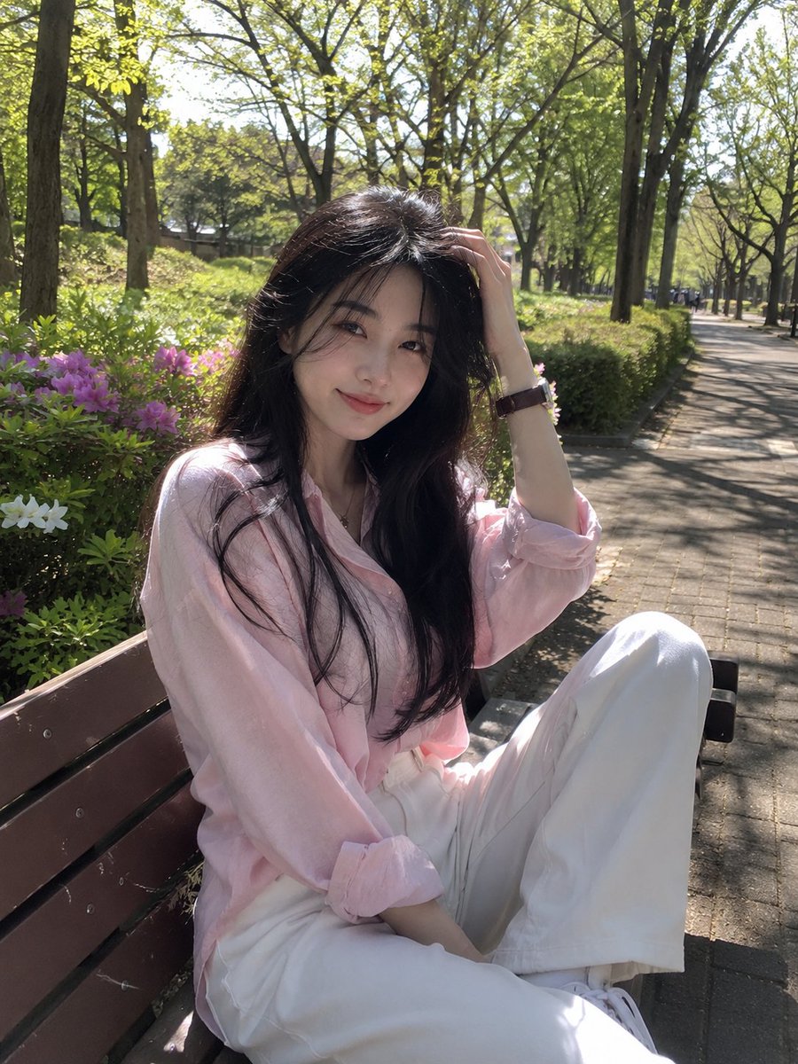 A stunning photorealistic outdoor portrait of a {argument name="subject" default="beautiful young East Asian … - AI提示词参考图，来自西西提示词