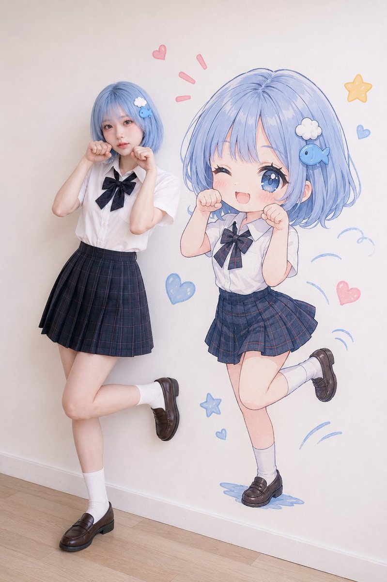 Use the uploaded character reference image as the strict identity and outfit reference. Preserve the referenc… - AI提示词参考图，来自西西提示词
