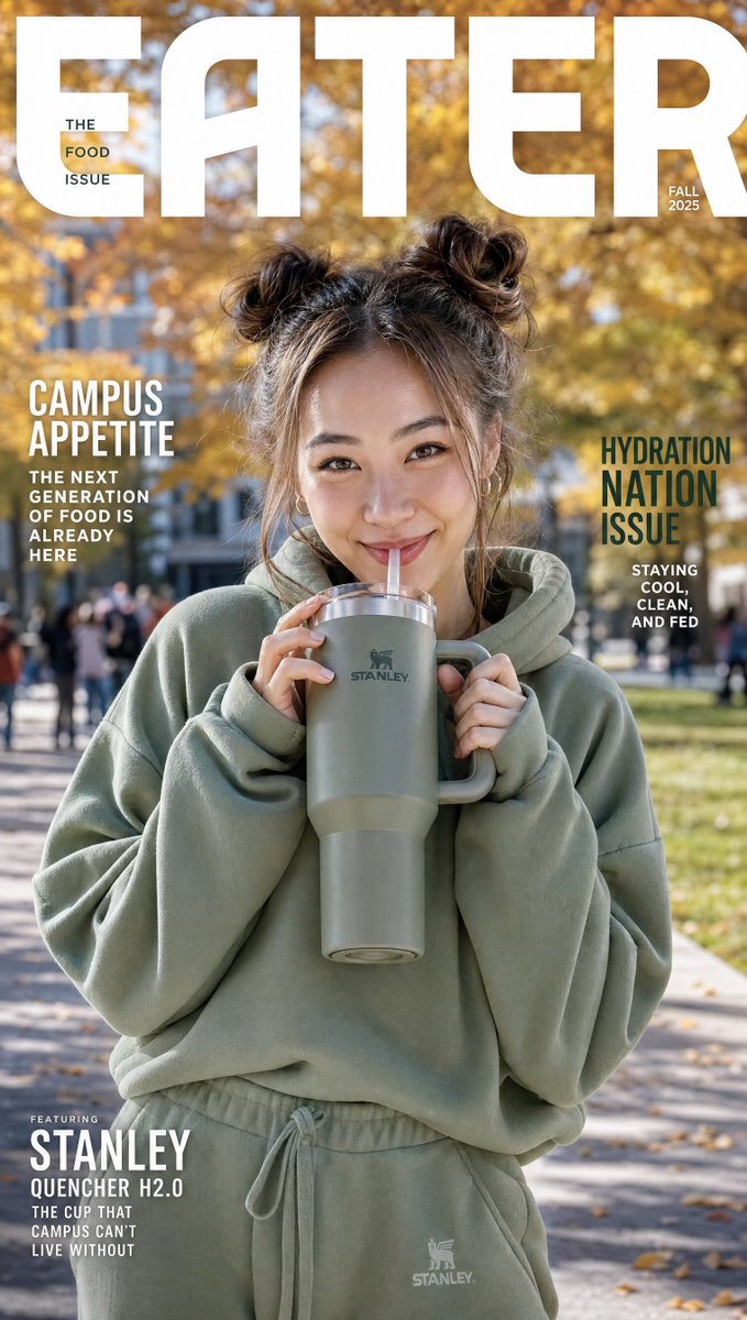 Ultra-realistic vibrant lifestyle magazine cover featuring a trendy {argument name="ethnicity" default="Korea… - AI提示词参考图，来自西西提示词