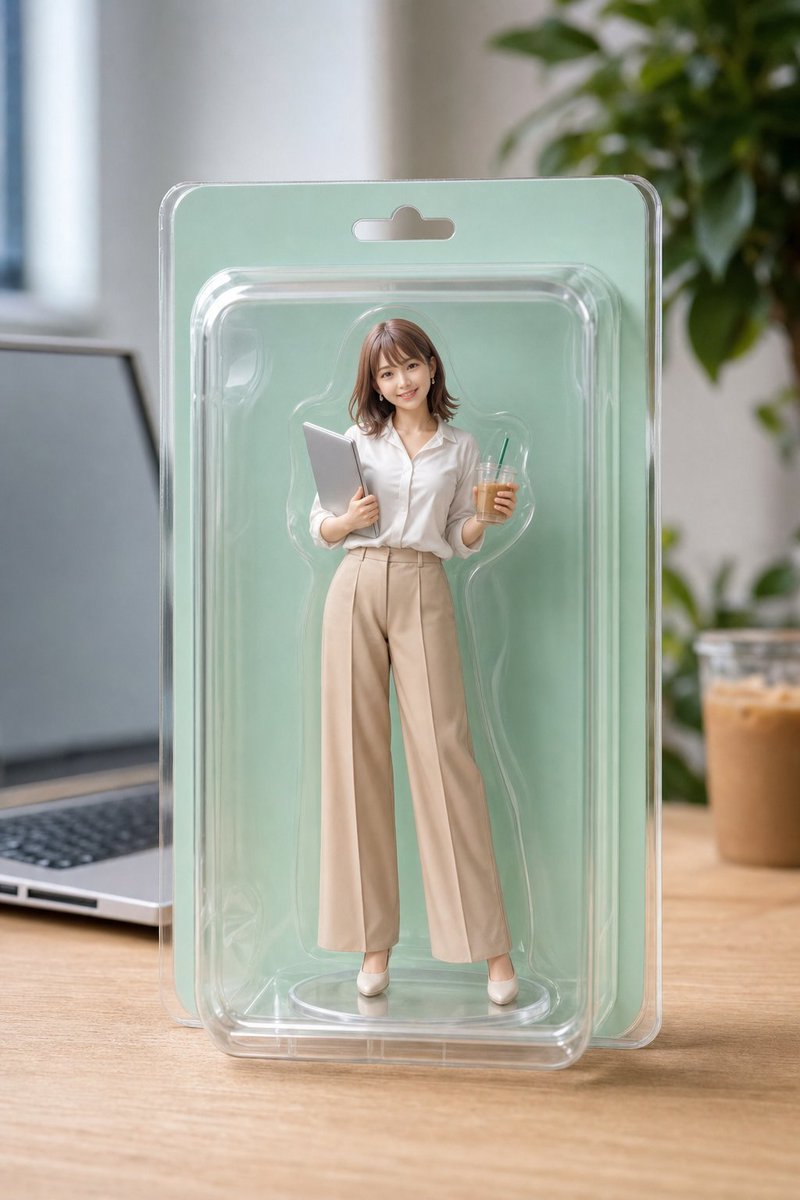 Create a photorealistic product-style image of a custom collectible action figure sealed inside a clear blist… - AI提示词参考图，来自西西提示词