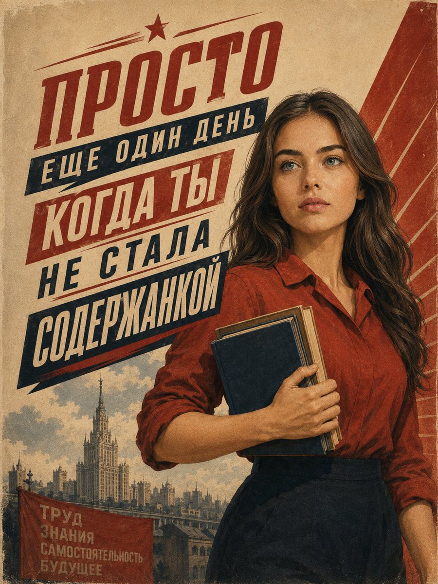 Goal: Create a vintage Soviet-style propaganda poster about productivity and self-discipline, combining bold … - AI prompt reference from CC Prompt Galaxy