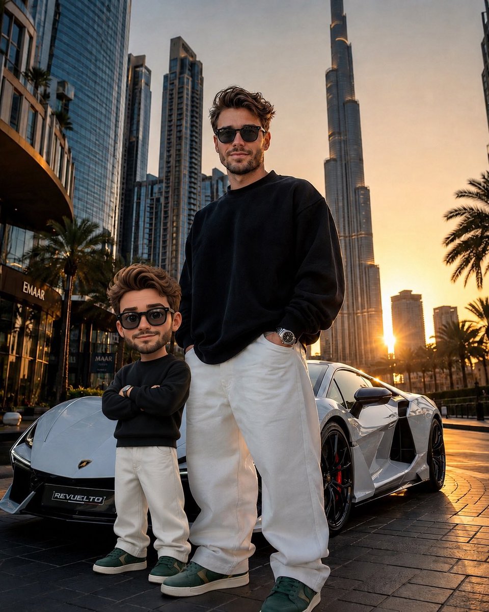 Hyper-realistic cinematic portrait of a stylish young man standing confidently in {argument name="location" d… - AI提示词参考图，来自西西提示词