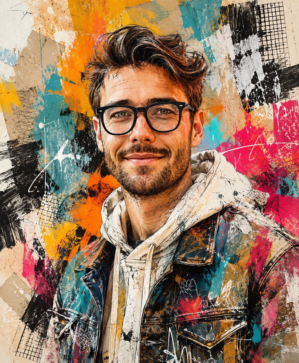 Create a highly detailed mixed media portrait painting of the subject’s face, combining {argument name="artis… - AI提示词参考图，来自西西提示词