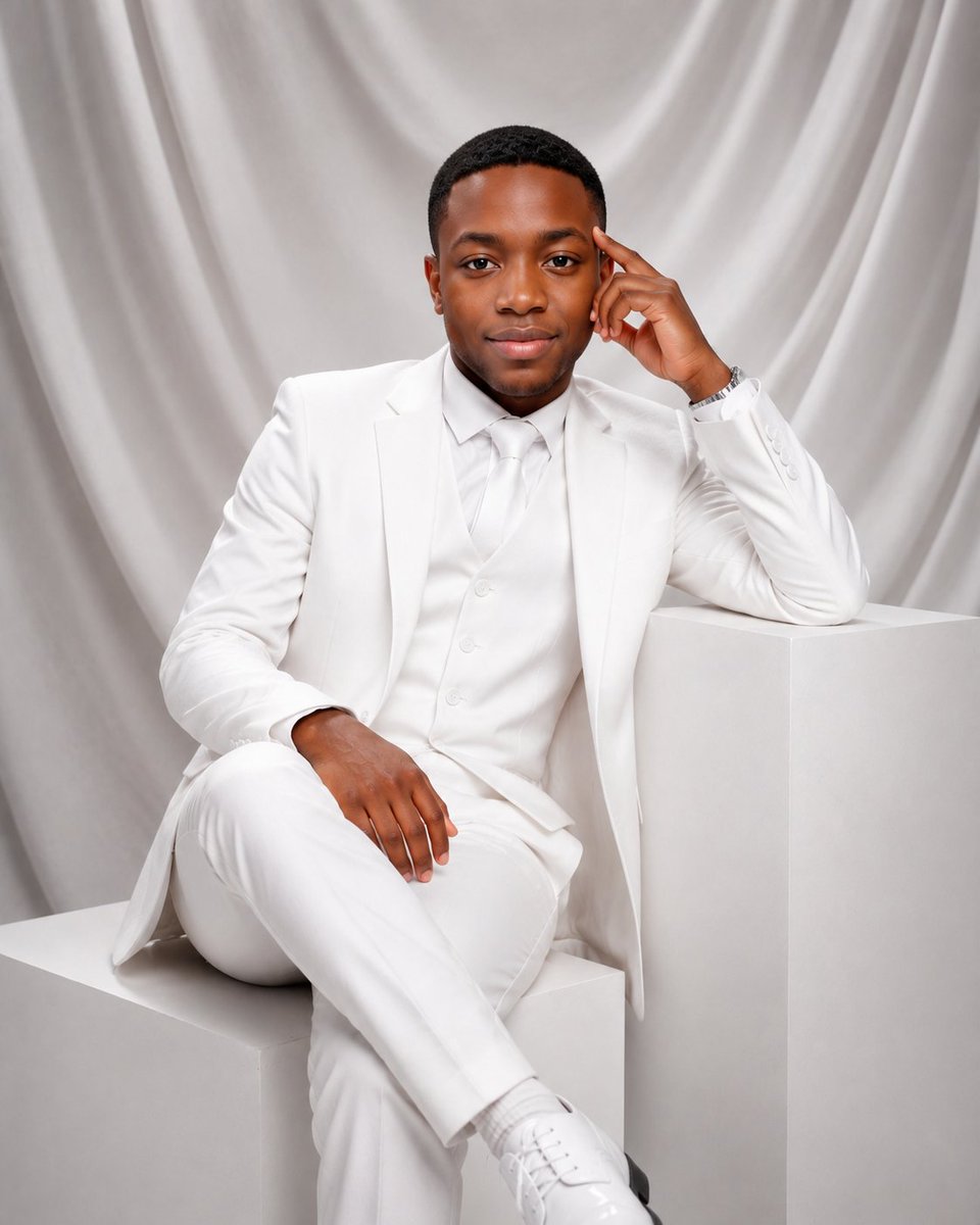 Create a luxury editorial studio portrait of a confident young {argument name="subject description" default="… - AI prompt reference from CC Prompt Galaxy