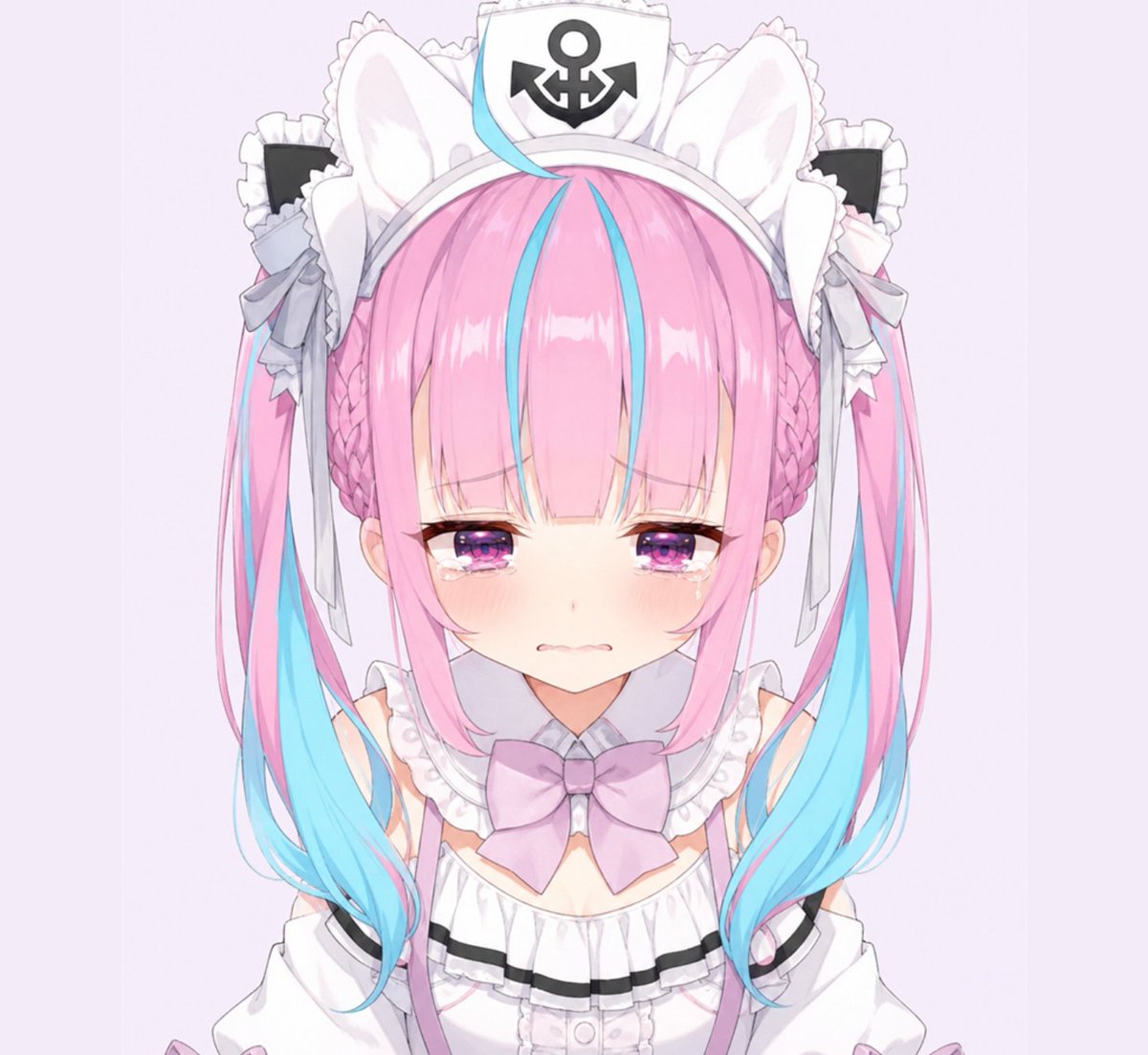 Create a square close-up anime portrait sticker of {argument name="character name" default="Minato Aqua"} cen… - AI提示词参考图，来自西西提示词