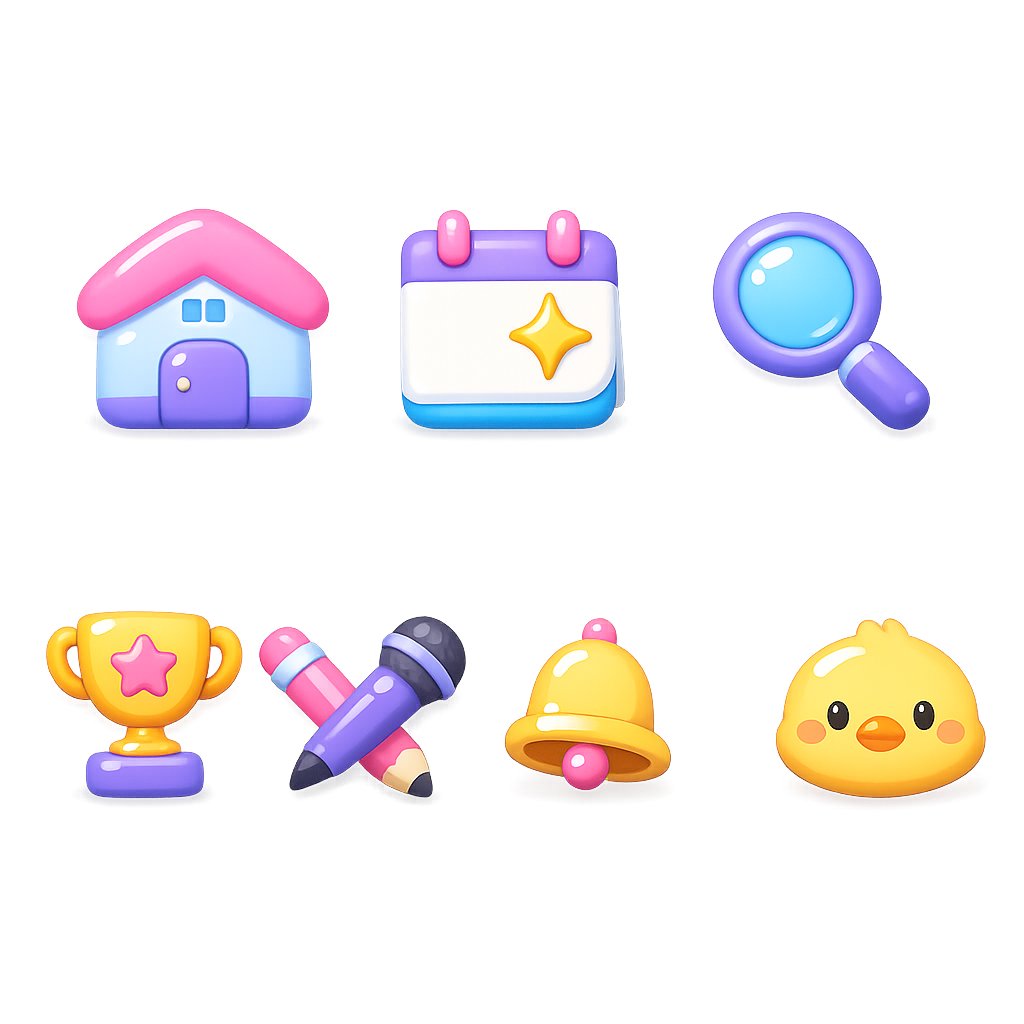 Create a clean asset-style icon set on a pure white background, arranged in a balanced grid with exactly 7 gl… - AI提示词参考图，来自西西提示词