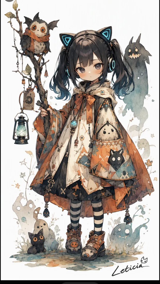 Create a full-body fantasy anime character illustration of {argument name="character name" default="Leticia"}… - AI提示词参考图，来自西西提示词
