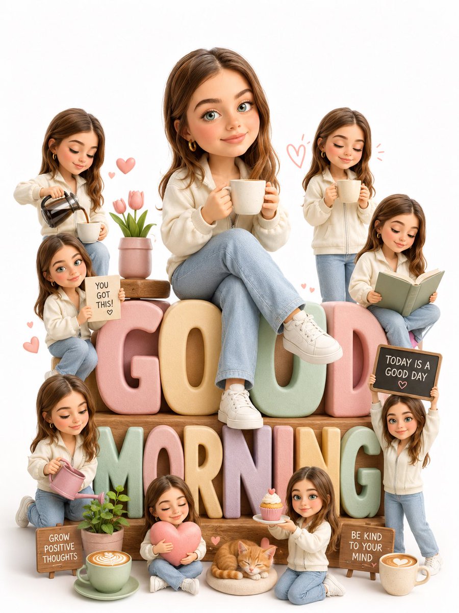 Transform the uploaded person into a heartwarming Pixar-inspired 3D chibi scene while preserving the exact fa… - AI提示词参考图，来自西西提示词