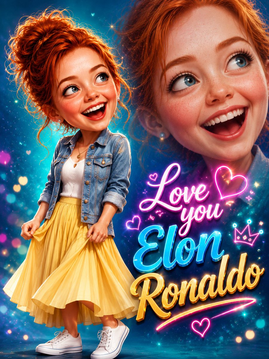 Create an ultra-premium, hyper-detailed 3D caricature portrait of an irresistibly cheerful young woman with a… - AI提示词参考图，来自西西提示词