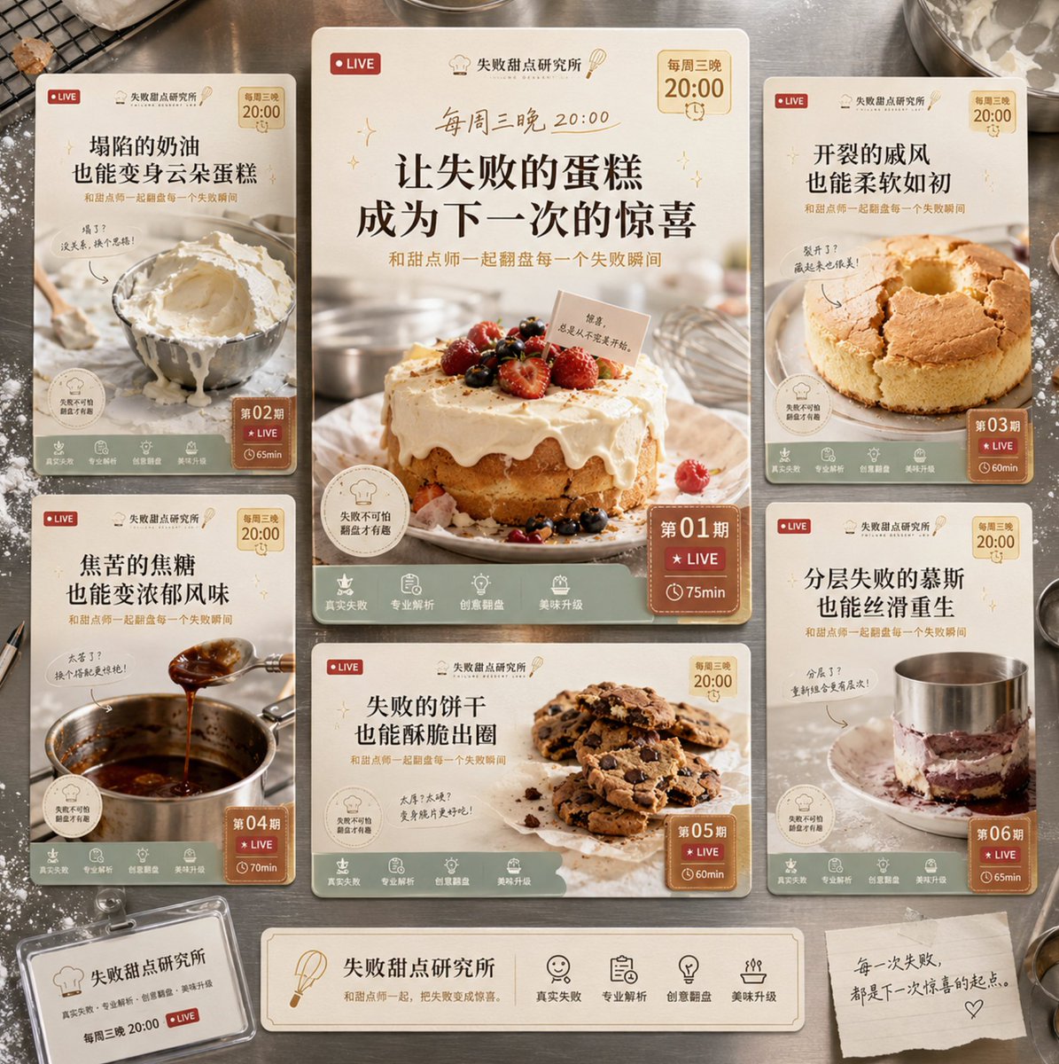 Create a marketing and operational design-focused livestream cover system main image with the theme "{argumen… - AI提示词参考图，来自西西提示词