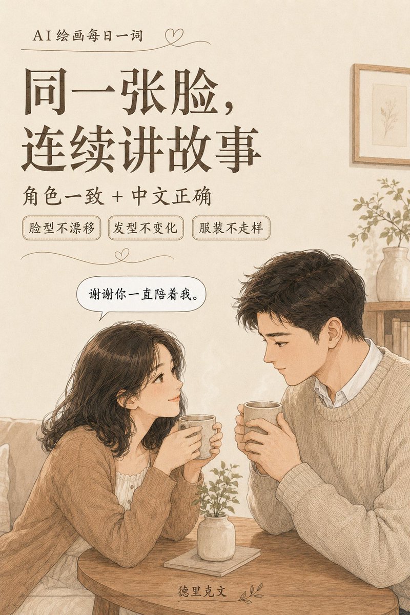 Generate a set of four-panel Japanese-style warm comics, clean hand-drawn anime line art style, warm rice-bro… - AI提示词参考图，来自西西提示词
