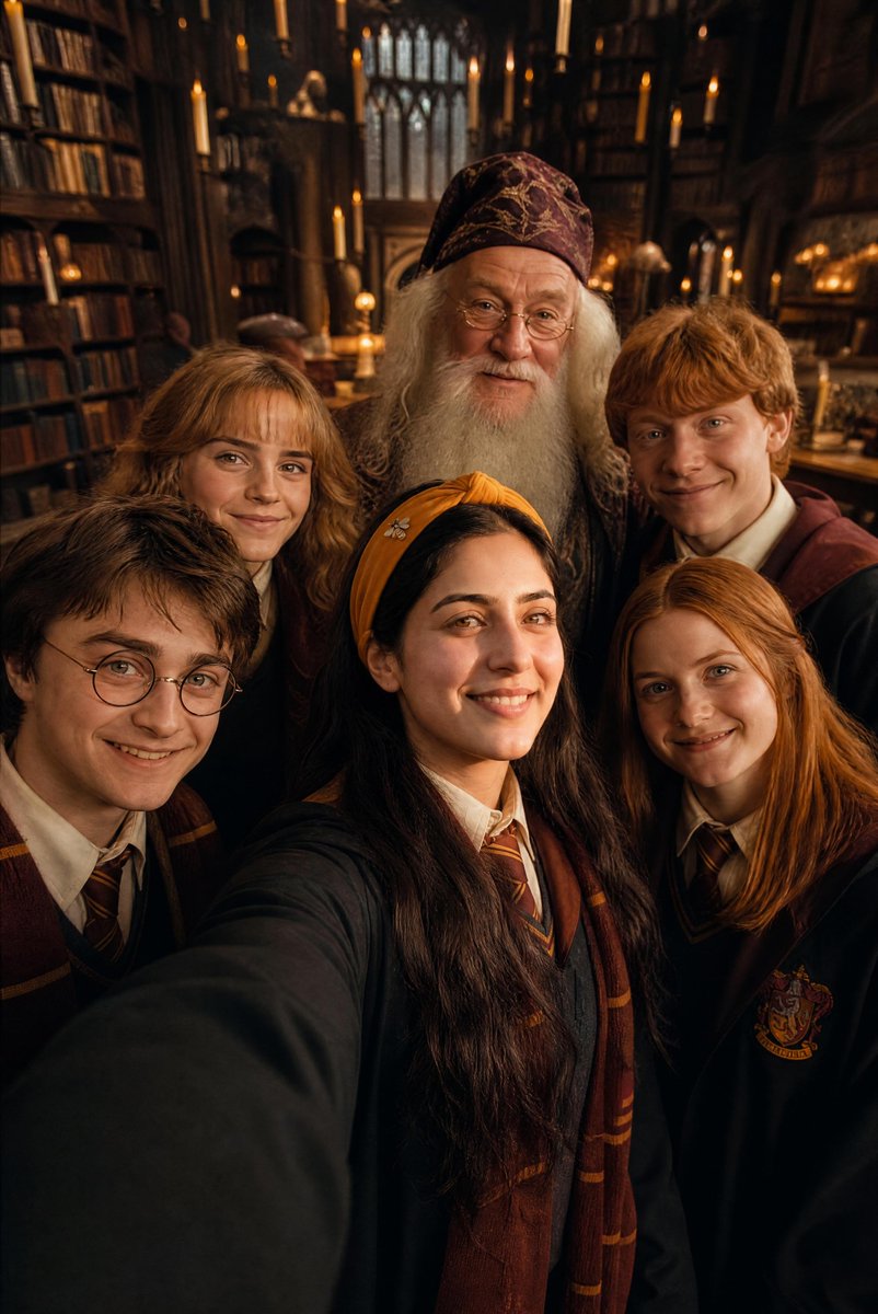 Ultra-realistic photograph, wide-angle selfie from a first-person perspective. A young woman stands in the ce… - AI提示词参考图，来自西西提示词