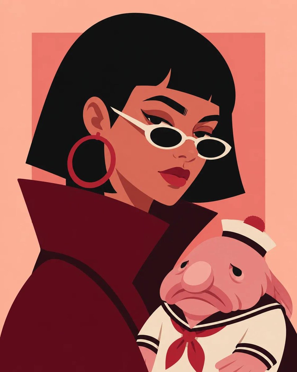 Editorial flat-vector portrait of {argument name="character" default="a stylish person"} in a tight bust crop… - AI prompt reference from CC Prompt Galaxy
