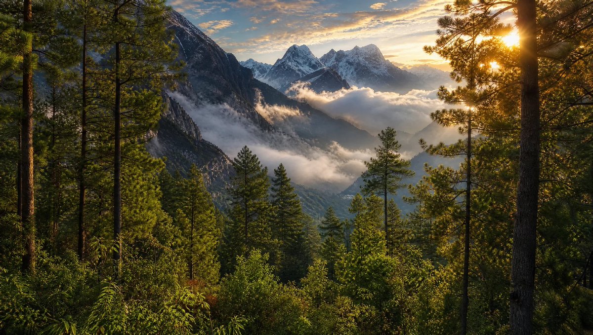 cinematic, ultra realistic wallpaper of {argument name="landscape" default="Himalayan peaks"} at sunrise, fea… - AI提示词参考图，来自西西提示词