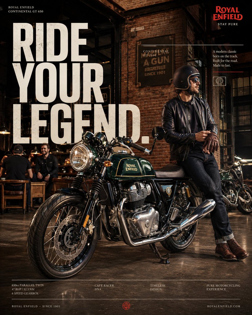 Create an ultra-premium Instagram social media campaign poster for the {argument name="motorcycle model" defa… - AI提示词参考图，来自西西提示词