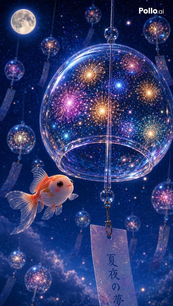 Fireworks, not in the sky, but inside a {argument name="container" default="wind chime"}. Aiming for a summer… - AI提示词参考图,来自西西提示词