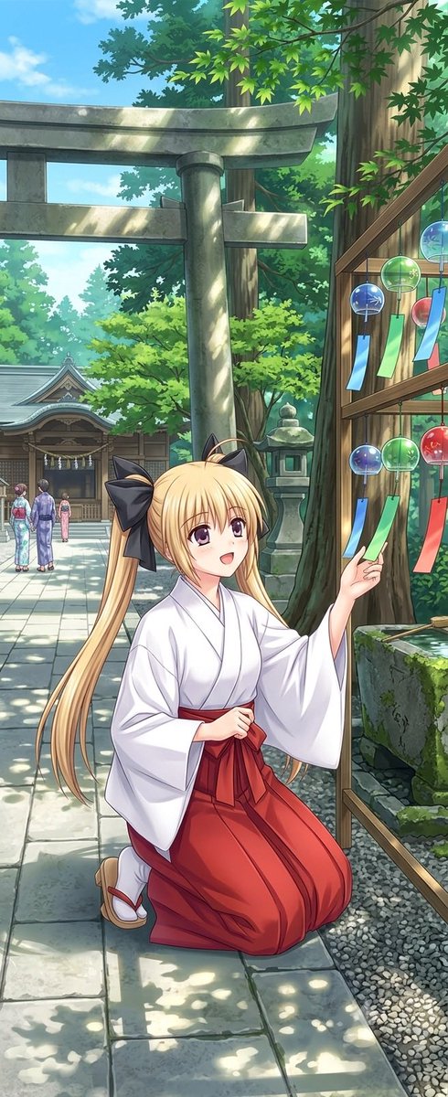 A {argument name="person" default="shrine maiden"} at a {argument name="place" default="shrine"} in the {argu… - AI提示词参考图,来自西西提示词