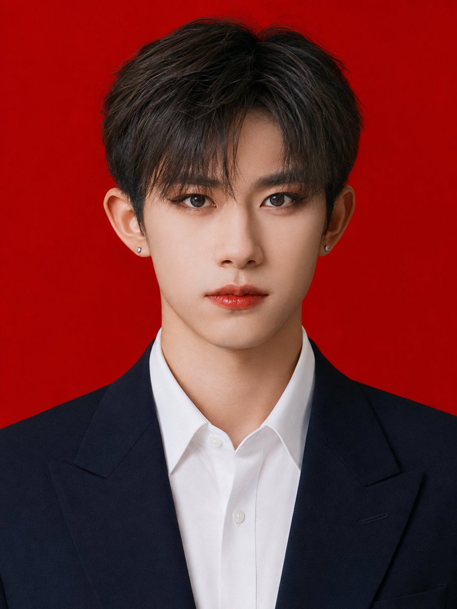 Using REFERENCE_0 as the identity source and REFERENCE_1 as the official ID-photo pose/style reference, trans… - AI提示词参考图，来自西西提示词