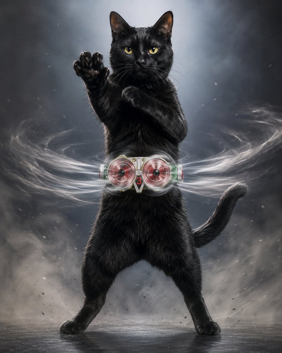 Create a dramatic cinematic photorealistic full-body portrait of one {argument name="animal" default="black c… - AI提示词参考图,来自西西提示词