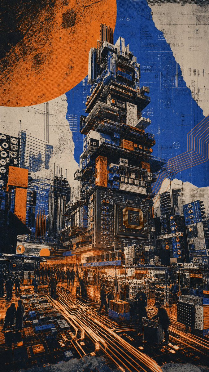 Create a vertical experimental city poster showing {argument name="city landmark" default="a recognizable den… - AI提示词参考图,来自西西提示词