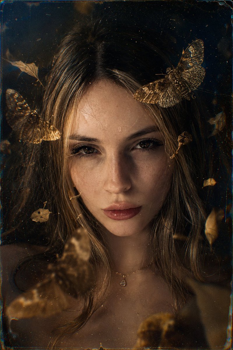 A hyperrealistic portrait of the model. Dramatic chiaroscuro studio lighting with specular highlights on the … - AI提示词参考图,来自西西提示词