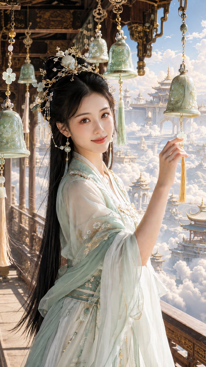 9:16 vertical version, ancient style Xianxia vivid female lead portrait, realistic yet refined character post… - AI提示词参考图，来自西西提示词