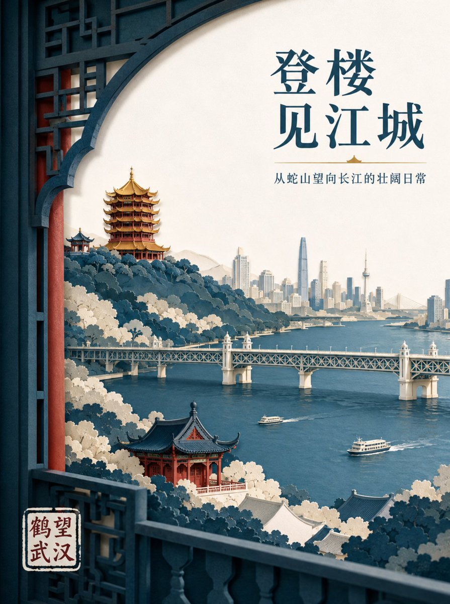 Create a high-end layered paper-cut illustration poster for the original cultural tourism brand "{argument na… - AI提示词参考图，来自西西提示词
