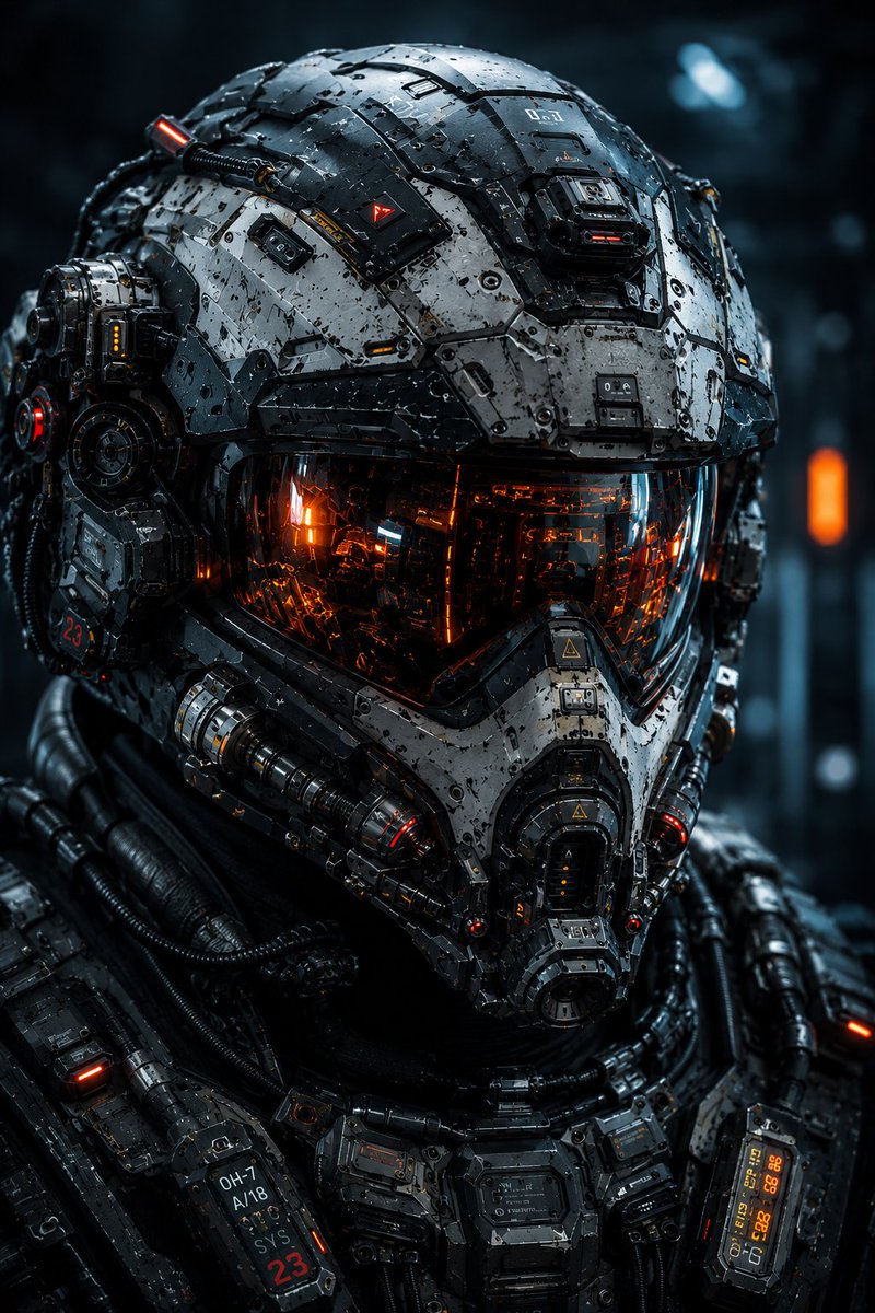 Create an ultra-detailed vertical 2:3 cinematic portrait of a futuristic tactical cybernetic soldier, closely… - AI prompt reference from CC Prompt Galaxy