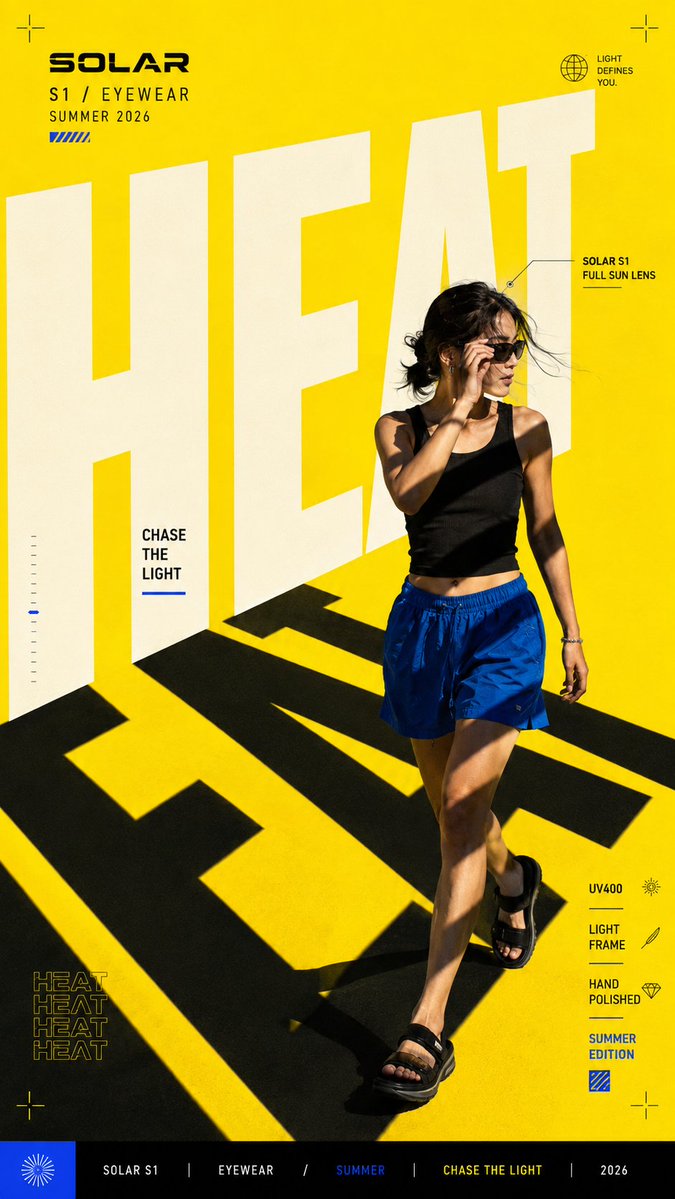 Create a bold editorial campaign poster where oversized typography actively shapes the visual concept instead… - AI提示词参考图，来自西西提示词