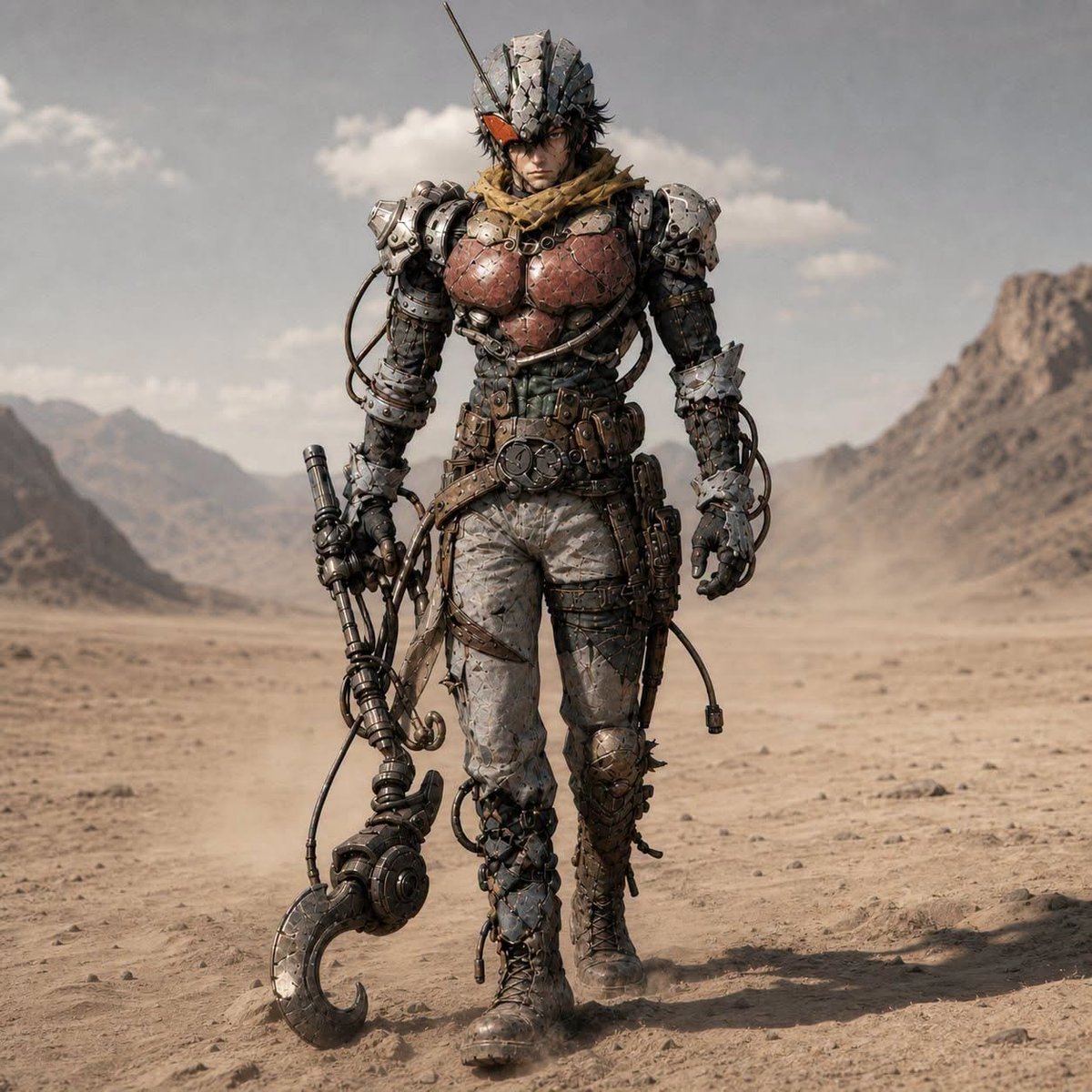 Create a cinematic full-body character portrait of {argument name="character name" default="Riderman"} reimag… - AI提示词参考图，来自西西提示词