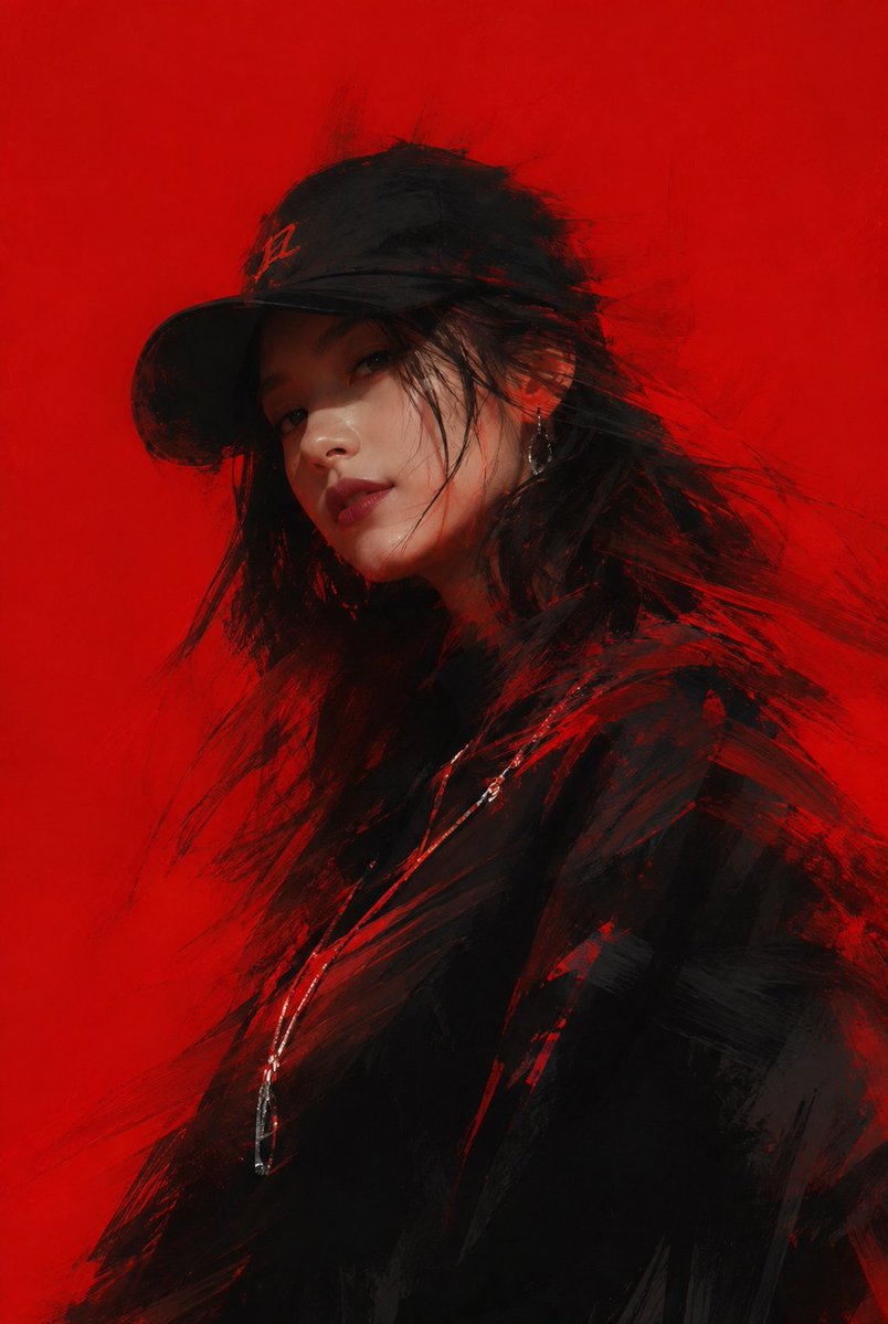 Beautiful {argument name="subject" default="hip-hop woman"} wearing a {argument name="headwear" default="base… - AI提示词参考图，来自西西提示词