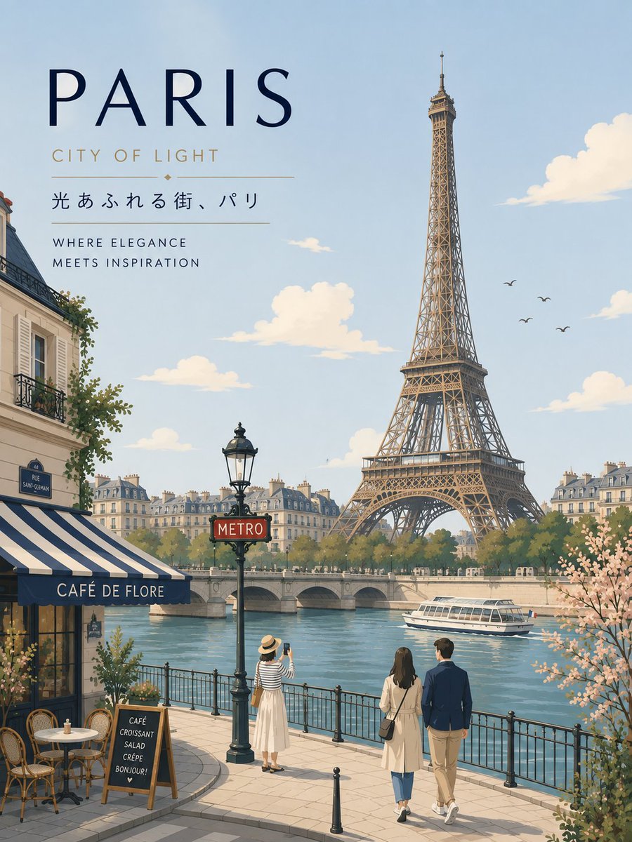 Premium minimalist flat-vector travel poster of {argument name="location" default="Paris, France"}, in a soph… - AI prompt reference from CC Prompt Galaxy