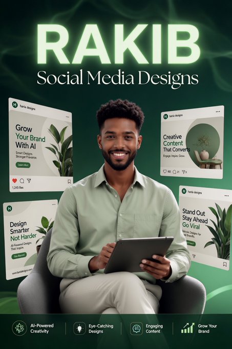 Create a vertical social media promotional poster for {argument name="brand name" default="RAKIB"}, advertisi… - AI提示词参考图，来自西西提示词