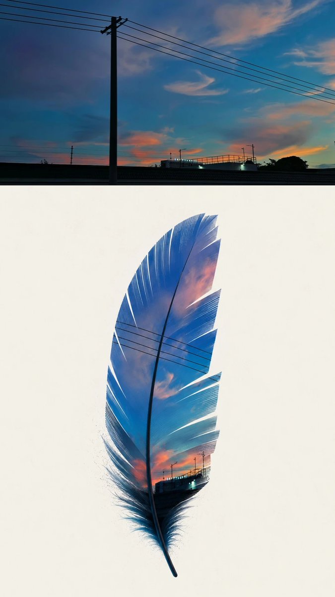 Create a vertical gallery-grade poster from a source-like everyday scene: a dusk city-sky photograph with dee… - AI prompt reference from CC Prompt Galaxy