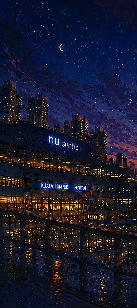 Create a tall vertical anime-style cinematic cityscape at blue hour just before sunrise, showing {argument na… - AI提示词参考图，来自西西提示词