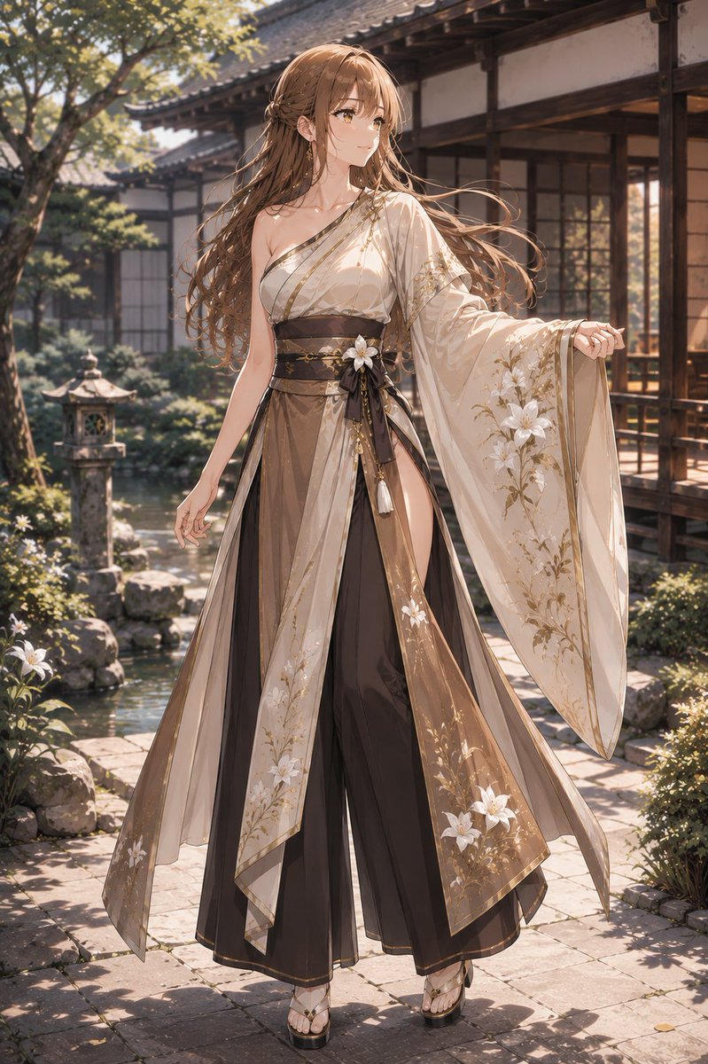 Create a full-body, high-detail anime illustration of an elegant young woman named {argument name="character … - AI提示词参考图，来自西西提示词