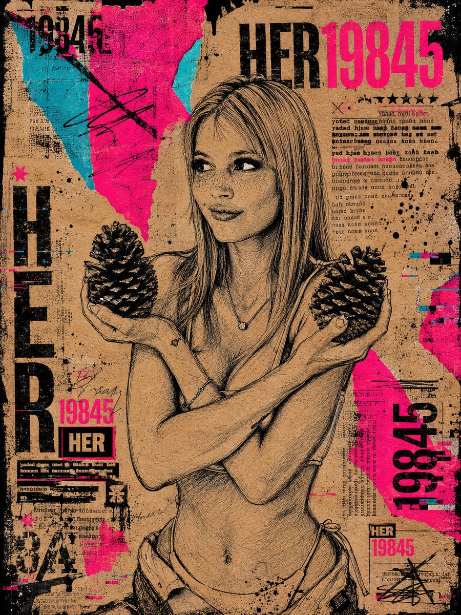 A mixed-media, grunge-style, collage-inspired urban art poster featuring a central ink illustration of the mo… - AI prompt reference from CC Prompt Galaxy