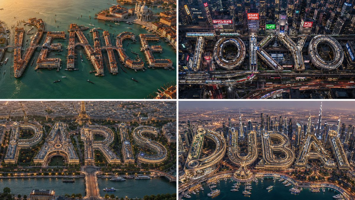 2x2 grid, 16:9, do this for 4 tourist cities: input = [{argument name="location" default="city"} + {argument … - AI提示词参考图，来自西西提示词