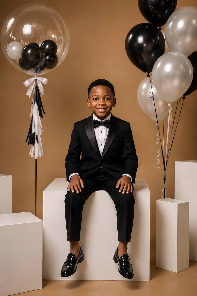 Create an ultra-realistic luxury studio birthday portrait of {argument name="subject" default="a young Black … - AI提示词参考图，来自西西提示词