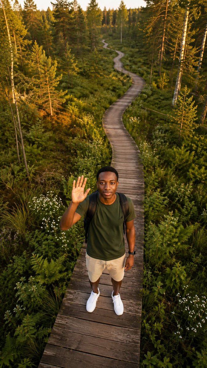 Create an ultra-realistic cinematic outdoor travel portrait of {argument name="subject" default="an adult Bla… - AI提示词参考图，来自西西提示词