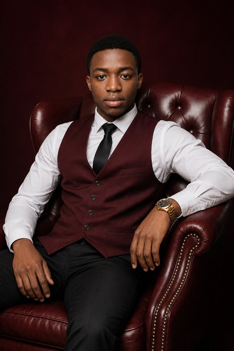 Create an ultra-realistic luxury studio portrait of {argument name="subject" default="a young adult Black man… - AI提示词参考图，来自西西提示词