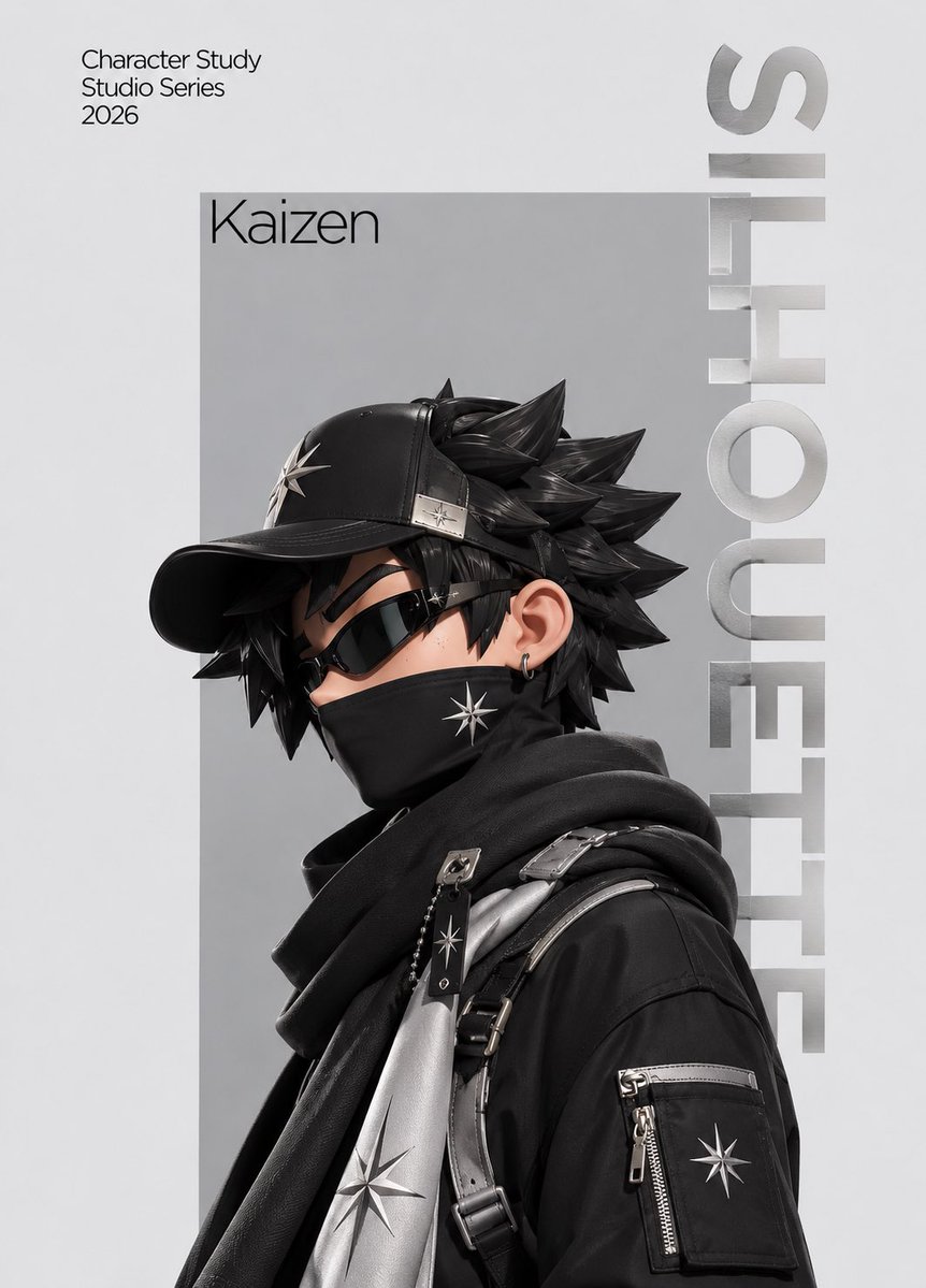 Create a premium character-branding poster for {argument name="character name" default="Kaizen"}, showing a s… - AI提示词参考图，来自西西提示词