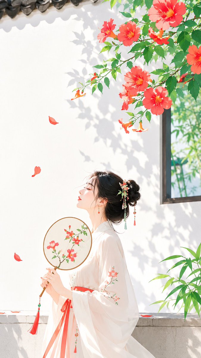 Theme Direction: Oriental Zen Minimalist Illustration Style Branch: Female aesthetic high saturation type Mai… - AI提示词参考图，来自西西提示词
