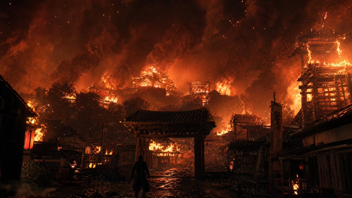 Create a hyper-realistic cinematic 3D CGI wide shot of a {argument name="setting" default="traditional Japane… - AI提示词参考图，来自西西提示词