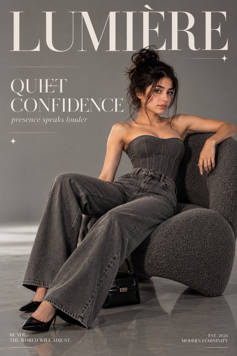 Create a premium, hyper-realistic luxury fashion editorial magazine poster inspired by the uploaded reference… - AI提示词参考图，来自西西提示词