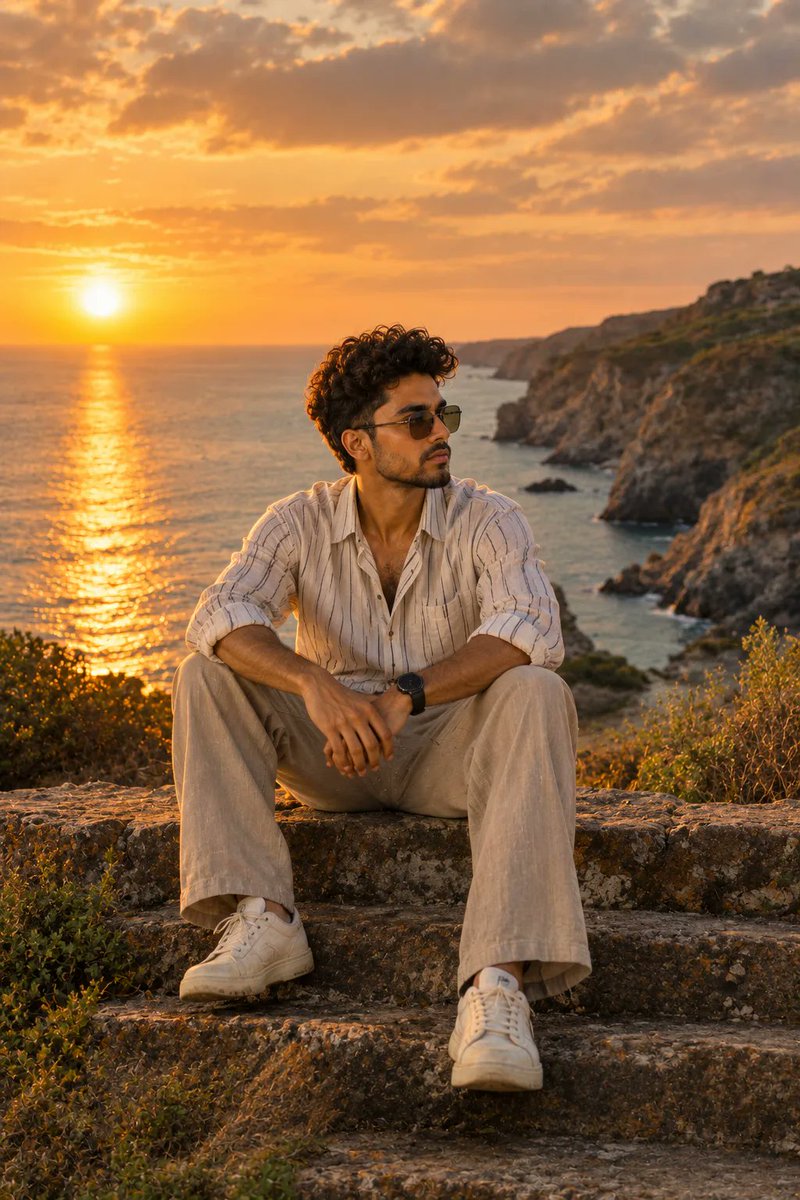 Create a highly realistic cinematic travel portrait of {argument name="subject" default="a stylish young man … - AI提示词参考图，来自西西提示词