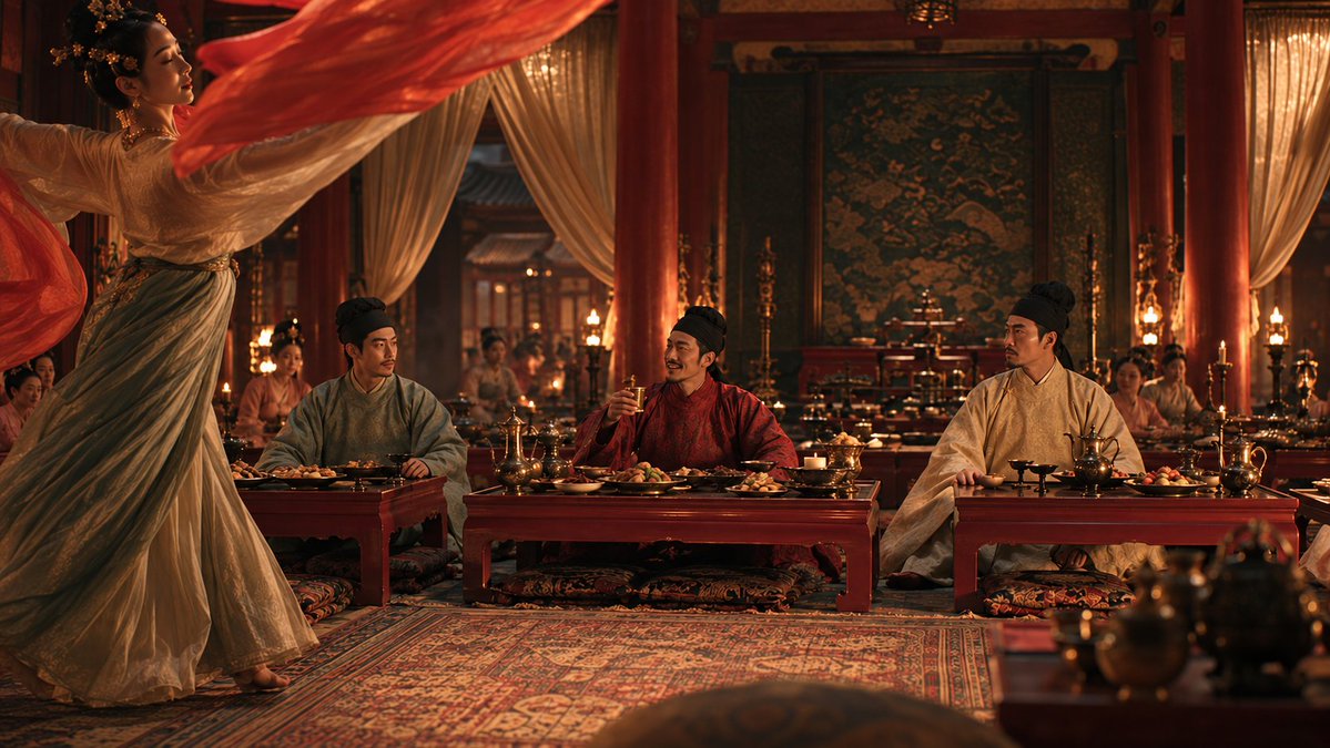 {argument name="aspect ratio" default="16:9 widescreen"}, realistic period drama film still. A fictional {arg… - AI提示词参考图，来自西西提示词