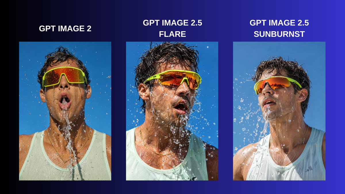 Goal: Create a horizontal social media comparison graphic showing the same photorealistic action portrait ren… - AI提示词参考图，来自西西提示词
