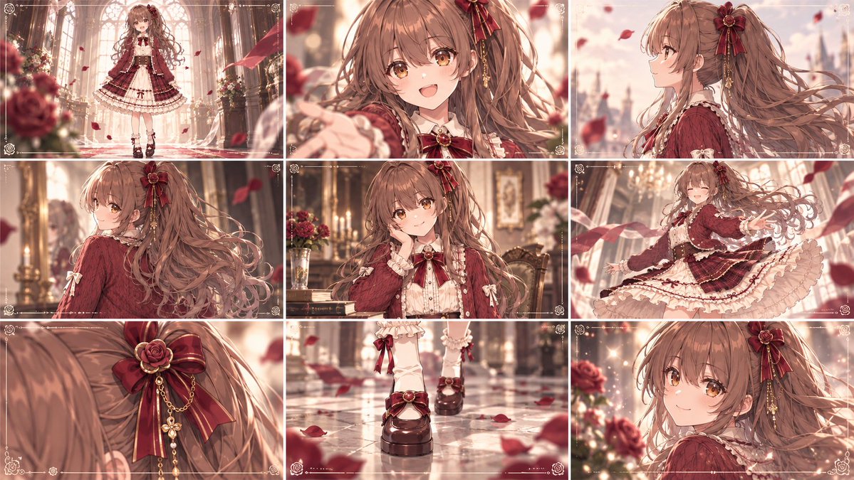 Goal: Create a cinematic anime movie-style 3x3 contact sheet featuring {argument name="character name" defaul… - AI提示词参考图，来自西西提示词